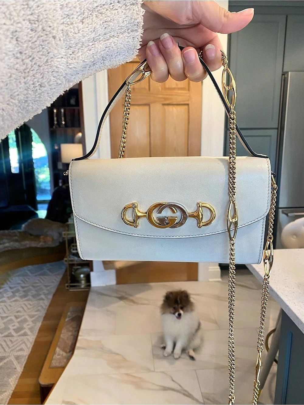 Gucci Zumi mini bag Leather Mini Bag in White Like New